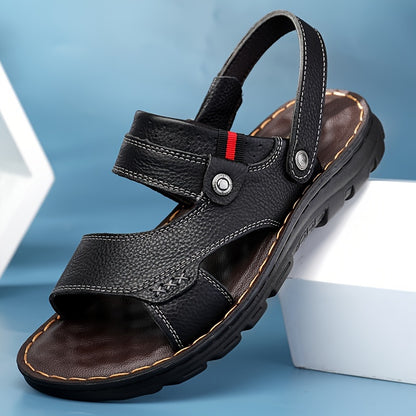 🌴👞【50% de descuento 🔥】Sandalias de verano para hombre de cuero genuino con doble uso