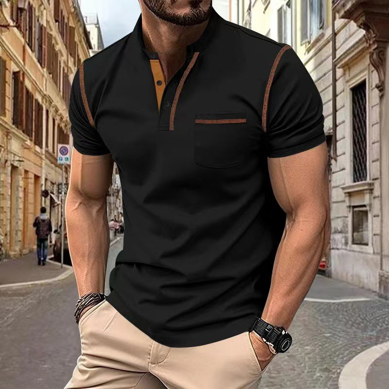 👕【S-XXXL】2026 Nova muška polo majica/majica kratkih rukava s gumbima, jednobojna, s V-izrezom, ležerni stil