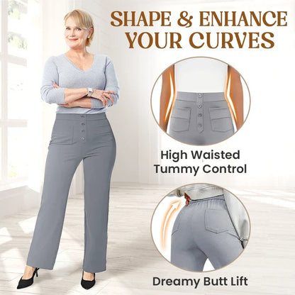 👖🔥【S-5XL】🔥💖Ultima zi de reducere 49%💷Pantaloni elastici casual pentru femei, cu talie înaltă