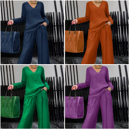 ⏳Vremenski ograničena ponuda⏰【45-100 kg】👚👖Ženski dvodijelni set, udoban i nježan✅【Majica + hlače】