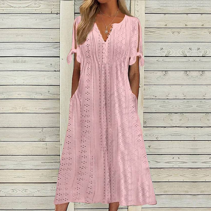 【🏆Najlepiej sprzedające się produkty】【S-5XL】👗2025 Prosta i delikatna sukienka w jednolitym kolorze