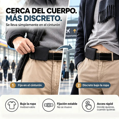 👝✨ Riñonera Mini de Viaje para Mujer y Hombre | Bolsa Compacta para Pasaporte, Dinero, Tarjetas y Documentos