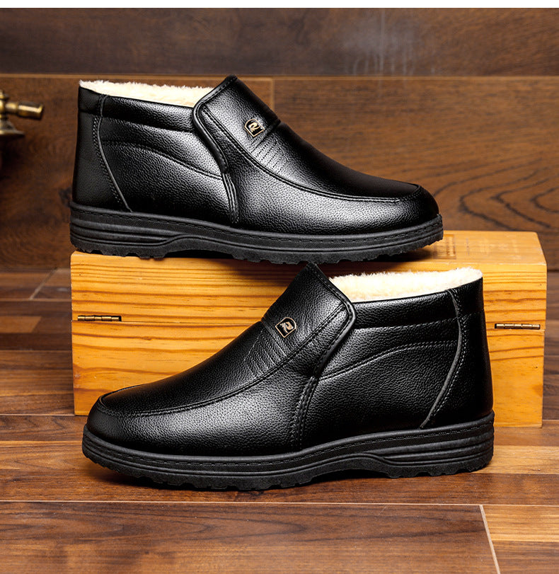 🔥【39-44】Ciepłe, zimowe, aksamitne, antypoślizgowe, męskie, codzienne, wysokie, bawełniane buty dla osób starszych