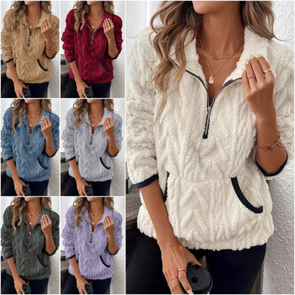 🔥Nový horúci výpredaj🔥【S-3XL】Dámska jesenná a zimná fleecová krátka mikina