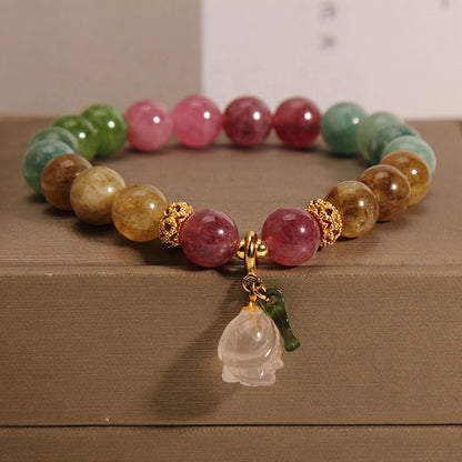 🌸【Cutie cadou rafinată】🎁✨Bratara Turmalina Colorata Naturala -- 4074769