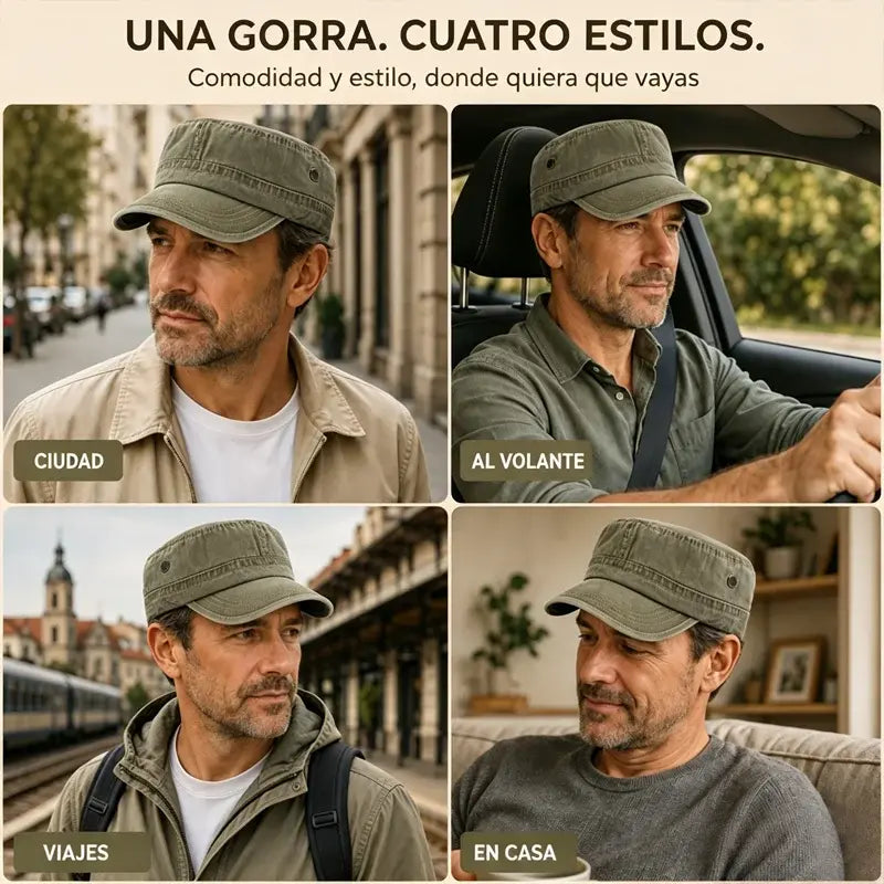 🧢Gorra de cadete militar lavado, estilo vintage, para mujeres y hombres