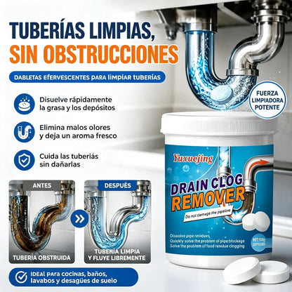 🔥【Compra 1 y llévate otro gratis】 ❤️ Potentes pastillas limpiadoras efervescentes que disuelven rápidamente las obstrucciones causadas por residuos grasos y destapan los desagües; además, eliminan los malos olores y tienen propiedades antibacterianas.