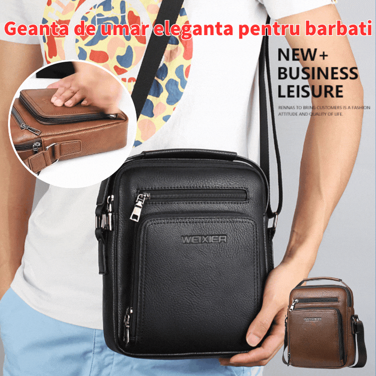 🎉👜【Nuevo producto🔥】【Existencias limitadas】Bolso de hombro para hombre de piel auténtica, estilo elegante y casual-formal