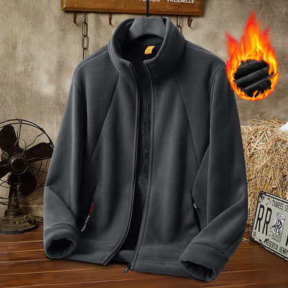 🔥【M-4XL】Chaqueta de Terciopelo Grueso de Lana para Hombre, Talla Grande, Cálida y Cómoda para Otoño e Invierno