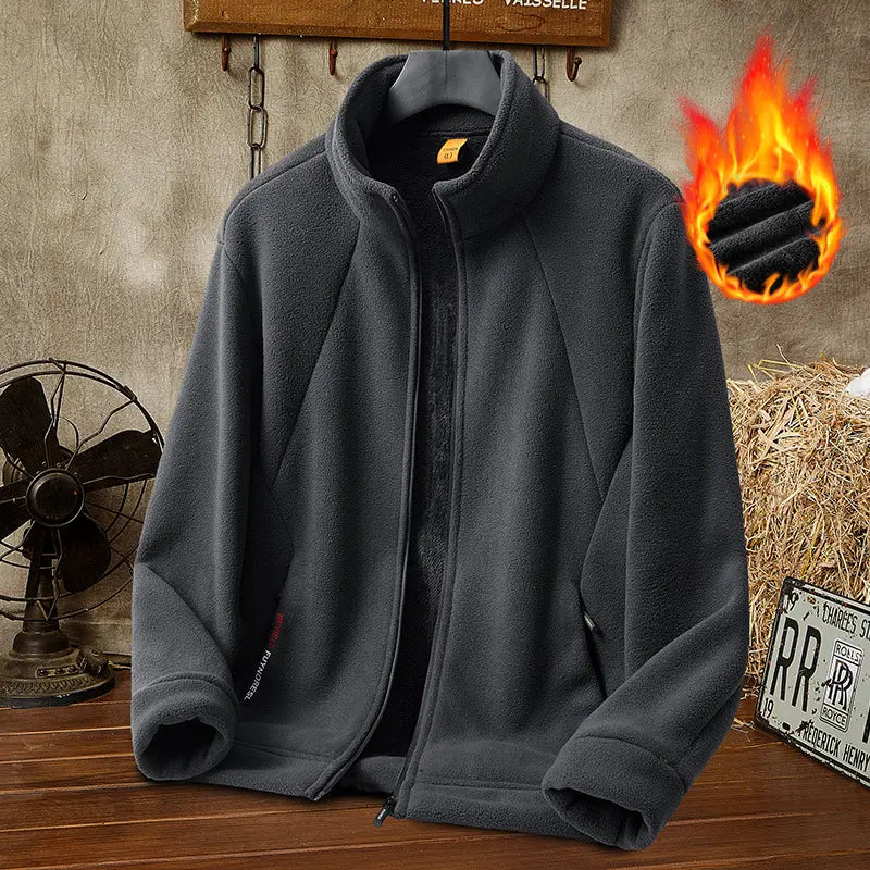 🔥【M-4XL】Chaqueta de Terciopelo Grueso de Lana para Hombre, Talla Grande, Cálida y Cómoda para Otoño e Invierno