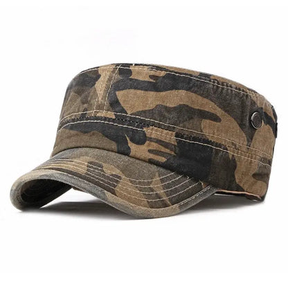 🧢Gorra de cadete militar lavado, estilo vintage, para mujeres y hombres