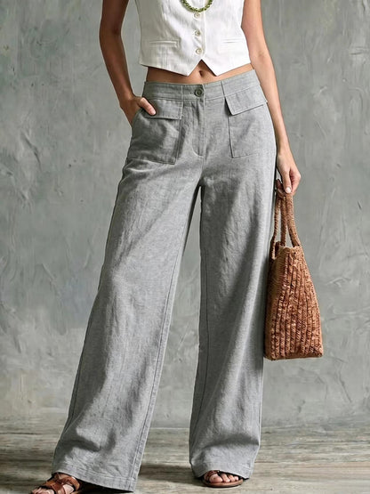 【S-3XL】Pantalones holgados de algodón y lino para mujer, estilo casual 👖✨