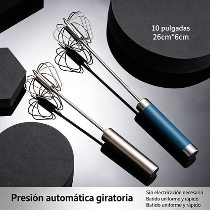 27€【 Conjunto de 2 piezas】Batidor de huevos semiautomático de acero inoxidable