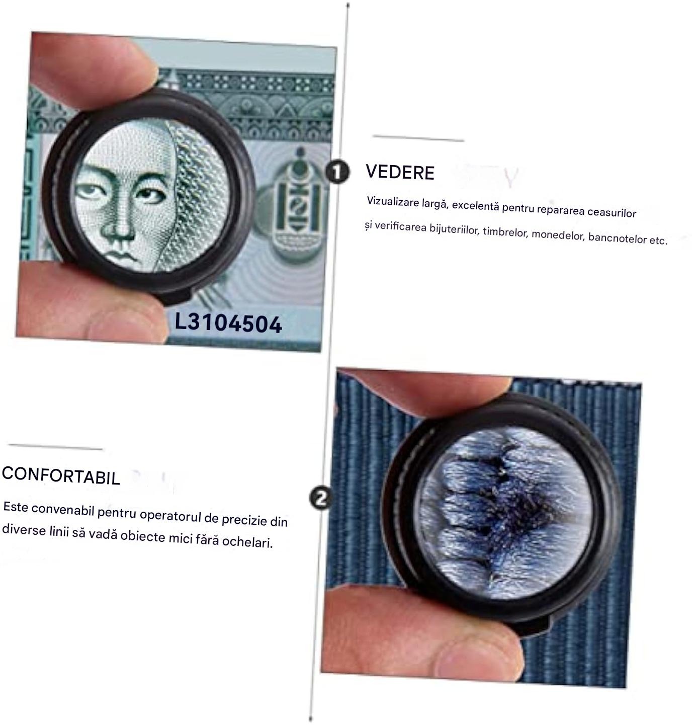 🔍🔍Lupă oculară de 8x, 15x și 23x cu lumină optică LED. Potrivită pentru scule mecanice, repararea ceasurilor, gravare și evaluarea bijuteriilor antice.