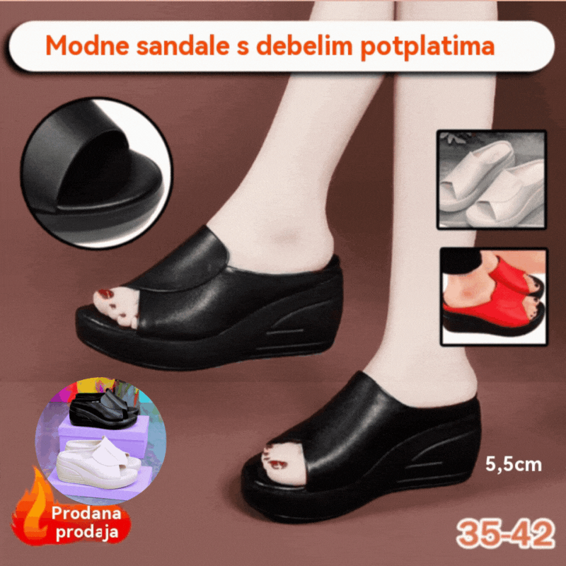 🔥👡【35-42】Modne ženske sandale od prave kože s mekim debelim potplatom iz 2026.