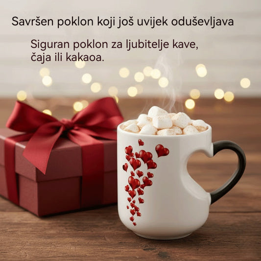 📢📢50% popusta - Valentinova keramička šalica s ručkom u obliku srca koja mijenja boju 💝✨