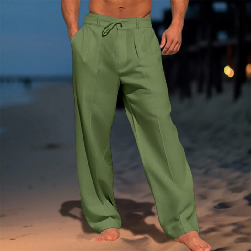 👖【Ograničeno vrijeme 40% 🔥】【S–3XL】😍 Muške lanene ležerne hlače, velika veličina, svilenkaste i mekane, prikladne za svakodnevni život i odmor