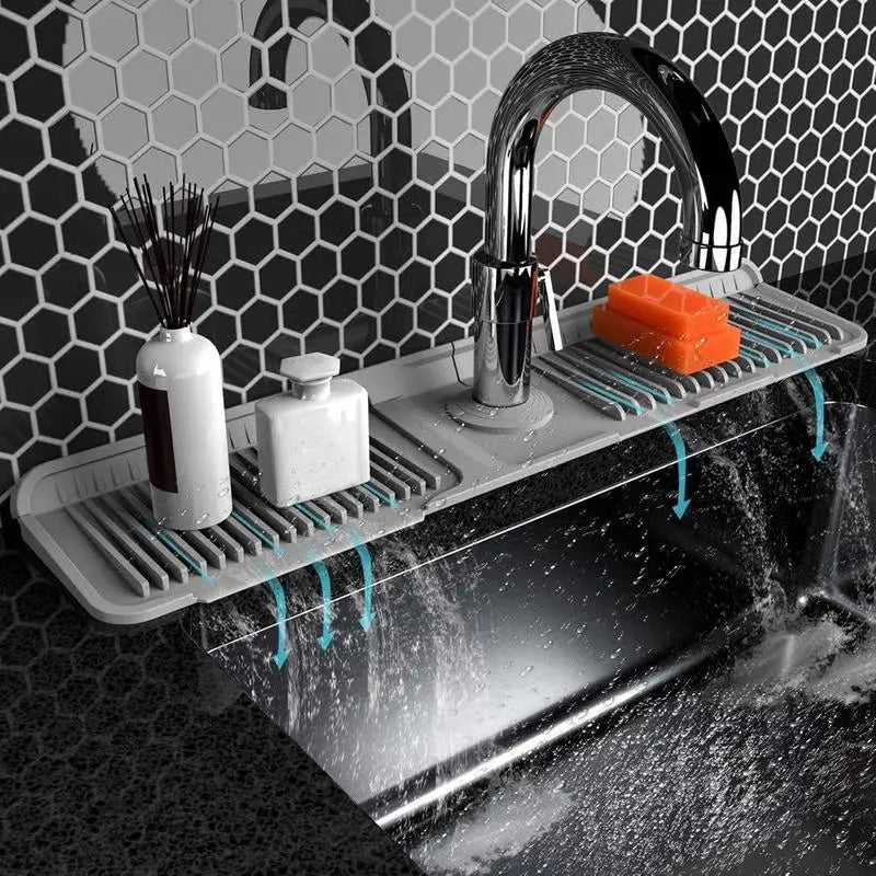 🚰 Bandeja Escurreaguas de Silicona para Grifo | Mantén el Fregadero Ordenado y Seco