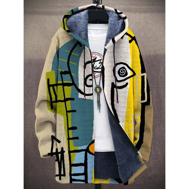 【S-4XL】Muška ležerna topla jesensko-zimska jakna od debele vune i baršuna za veće veličine