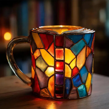 ☕【Časově omezená sleva】📚3D malovaný šálek na kávu ve tvaru knihy -