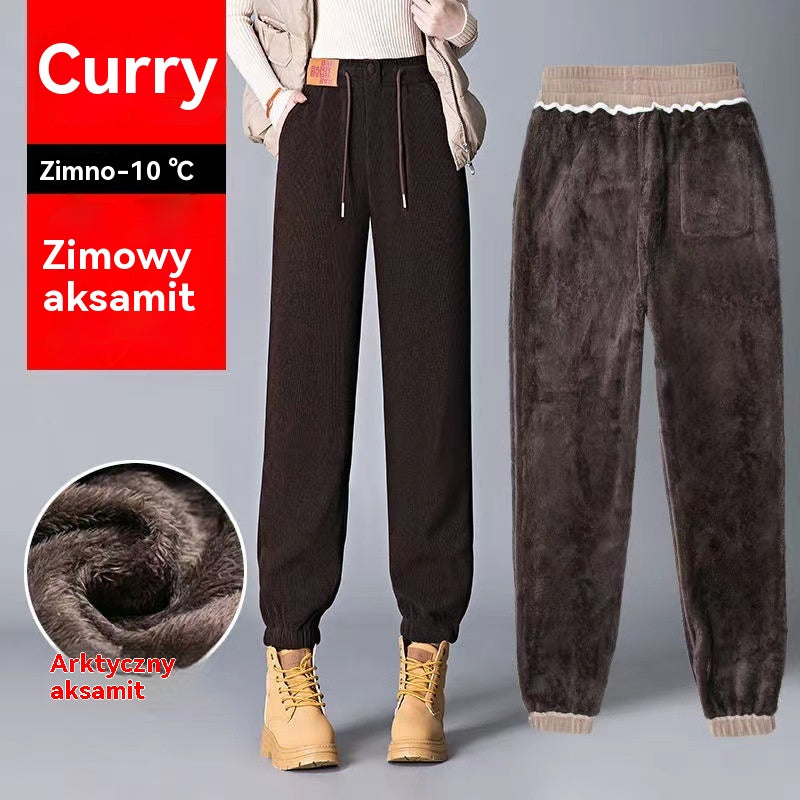 🔥👖【S-3XL】Luźne spodnie codzienne z mankietami i bardzo grubym polarem o gramaturze 700 g