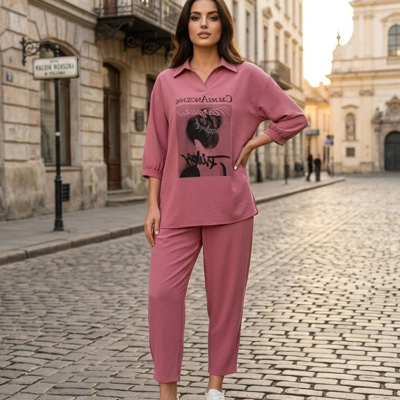 🌸【M-3XL】Moderni ženski dvodijelni set, ležerno-šik dizajn, dostupan u nekoliko elegantnih boja