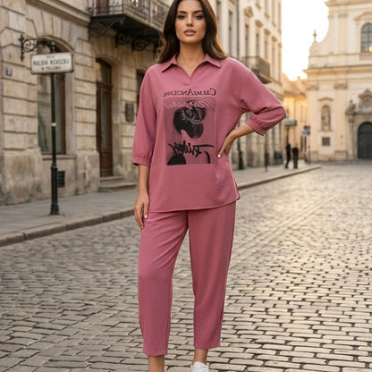 🌸【M-3XL】Moderni ženski dvodijelni set, ležerno-šik dizajn, dostupan u nekoliko elegantnih boja