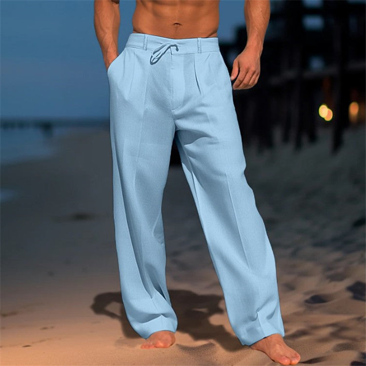 👖【Ograničeno vrijeme 40% 🔥】【S–3XL】😍 Muške lanene ležerne hlače, velika veličina, svilenkaste i mekane, prikladne za svakodnevni život i odmor