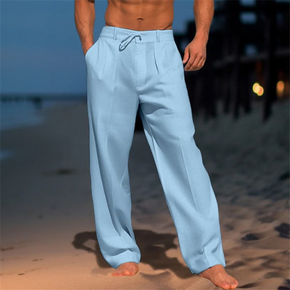 👖【Ograničeno vrijeme 40% 🔥】【S–3XL】😍 Muške lanene ležerne hlače, velika veličina, svilenkaste i mekane, prikladne za svakodnevni život i odmor