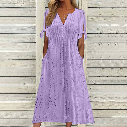 【🏆Najlepiej sprzedające się produkty】【S-5XL】👗2025 Prosta i delikatna sukienka w jednolitym kolorze