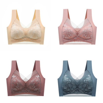 👙✨【Set od 4 dijela】Udoban ženski grudnjak bez šavova izrađen od elegantne čipke