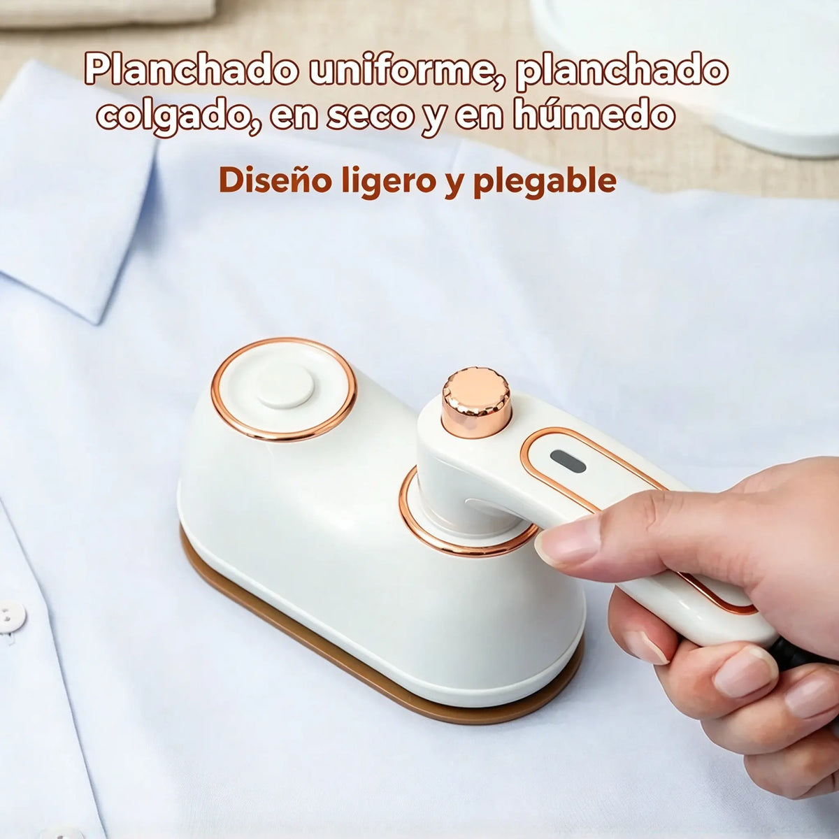 ✨ Plancha de vapor portátil para ropa con mango giratorio y suela de cerámica