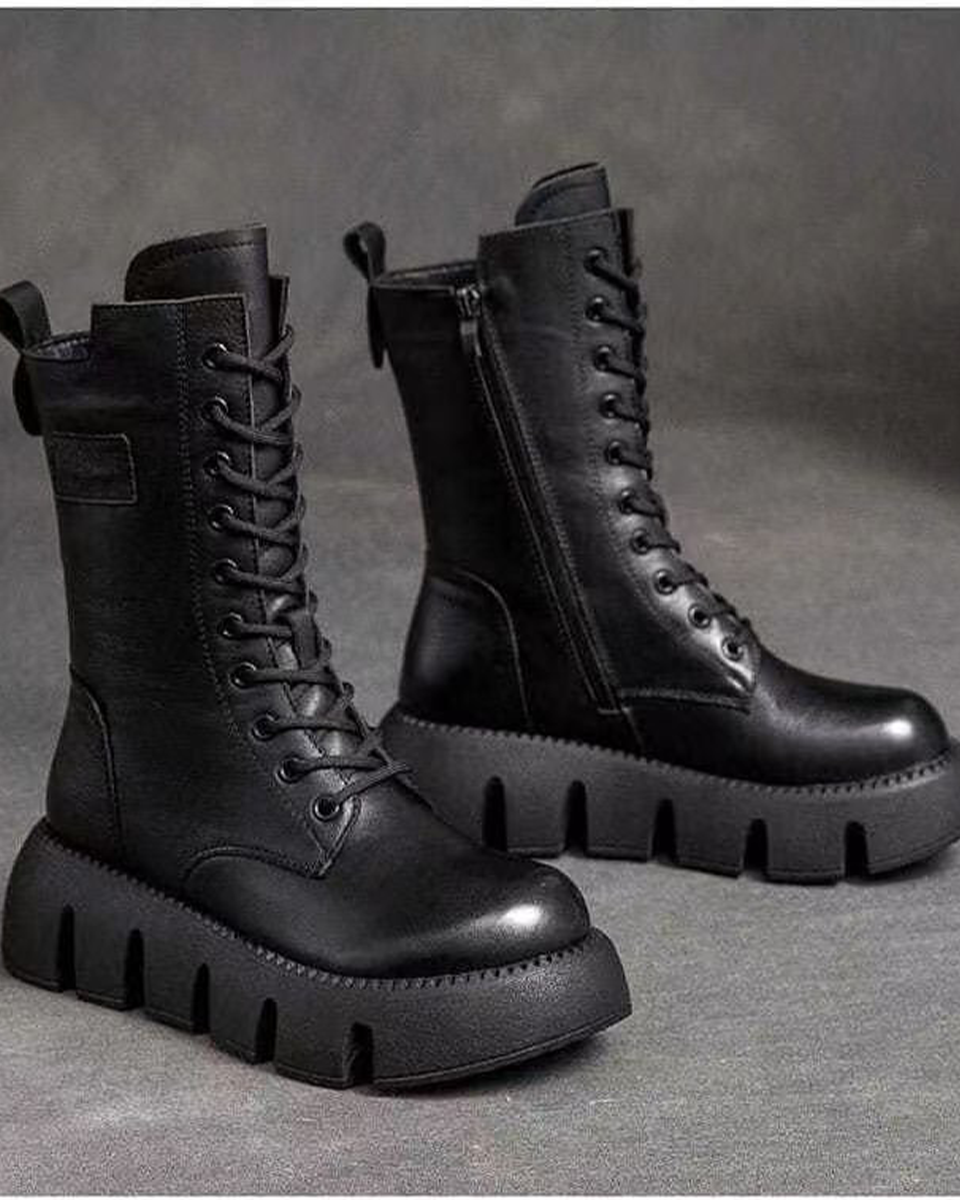 👢Oferta ograniczona: 59% zniżki 🔥【35-40】Nowe damskie wysokiej jakości, ręcznie robione, miękkie skórzane botki na jesień-zimę, martensy