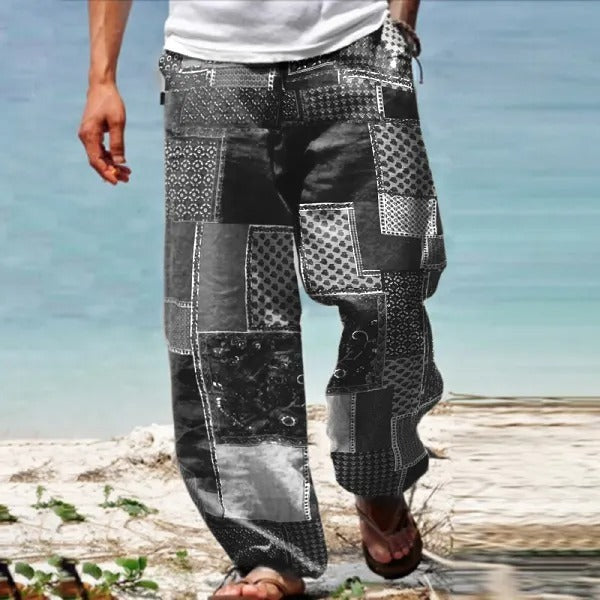 🔥👖【10 boja✨】【40-130 kg】Muške široke pamučne i lanene hlače, velikih veličina, u ležernom boemskom stilu ✅️Plaćanje pouzećem