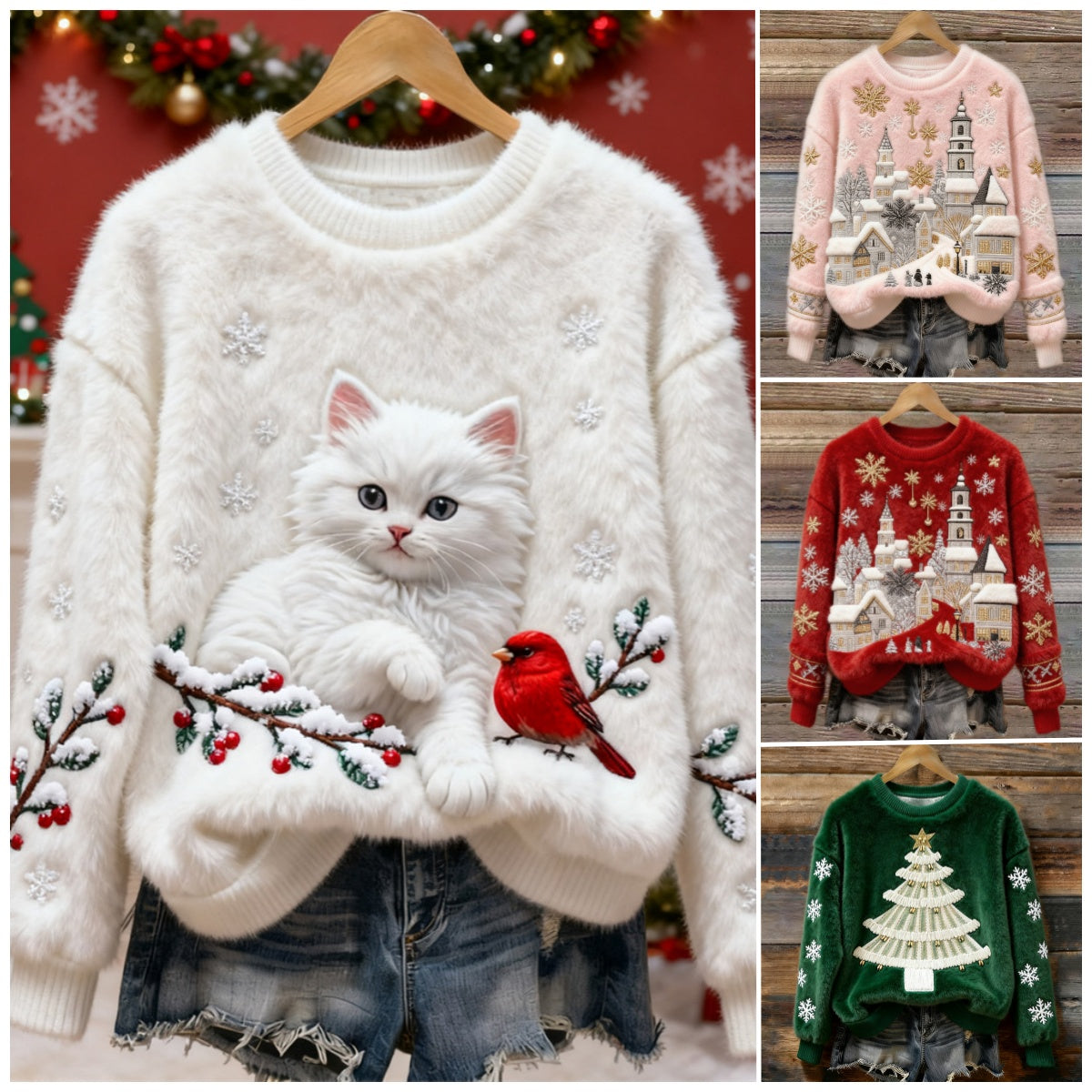 ⛄【S-5XL】🎄 Ženski flanelski božićni džemper, ukrašen raznim prekrasnim uzorcima