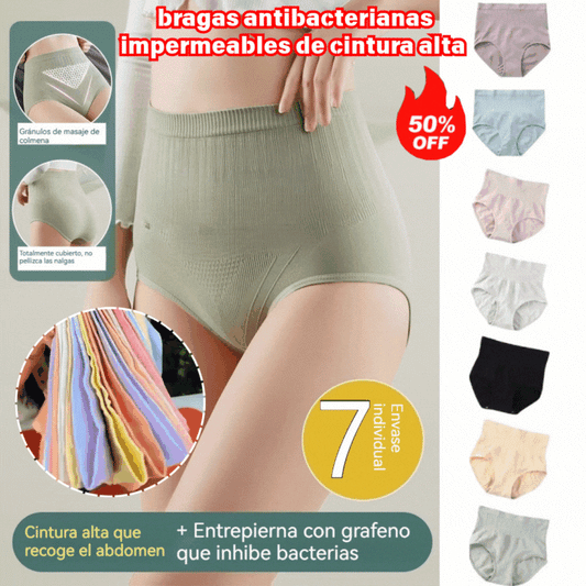 Poslední den s 50% slevou: 【7dílná sada】 Nepromokavé antibakteriální kalhotky s vysokým pasem