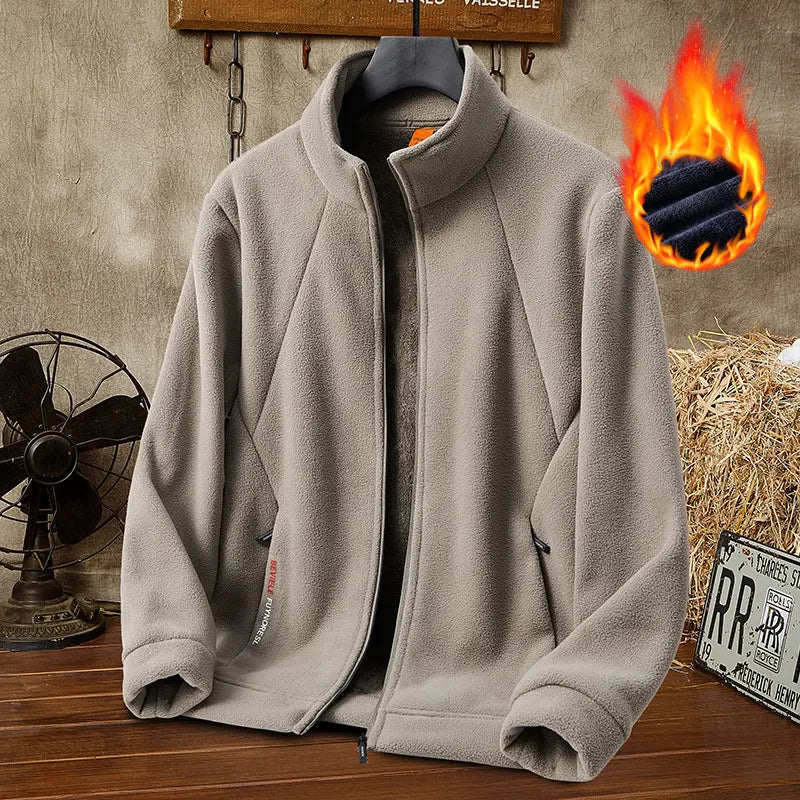 🔥【M-4XL】Chaqueta de Terciopelo Grueso de Lana para Hombre, Talla Grande, Cálida y Cómoda para Otoño e Invierno