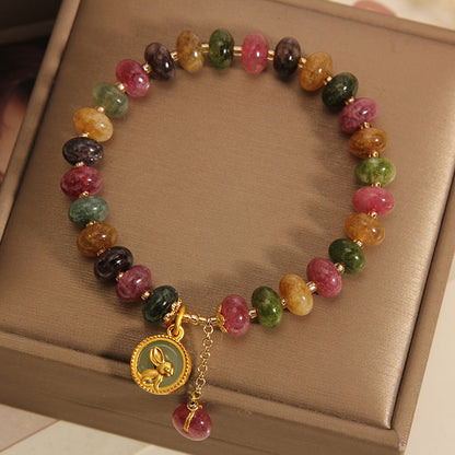 🌸【Cutie cadou rafinată】🎁✨Bratara Turmalina Colorata Naturala -- 4074769