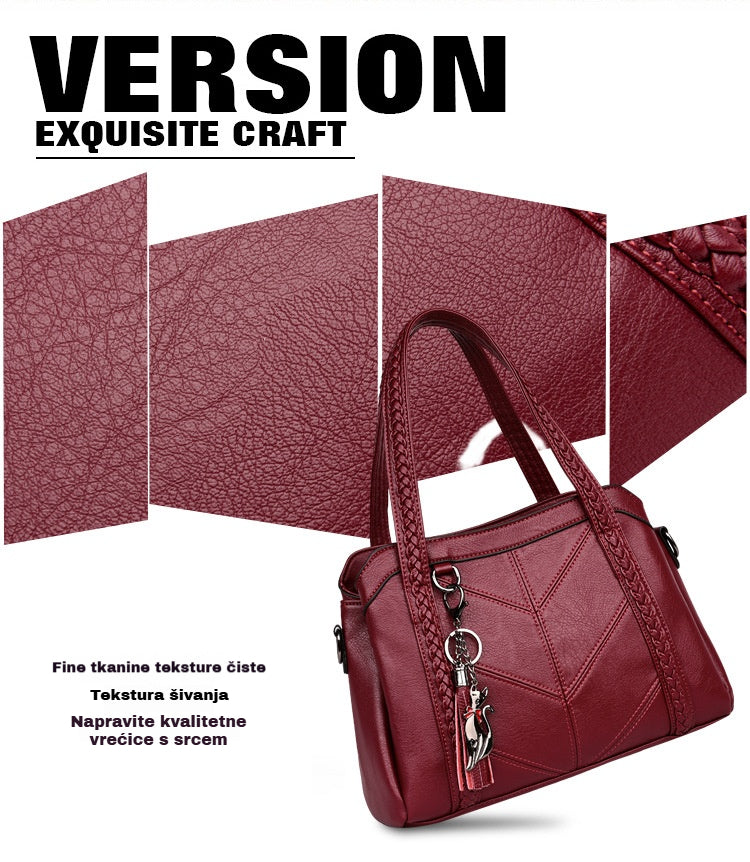👜💟【50% POPUSTA】Mekana kožna torba, ručna torba, velikog kapaciteta, tri pretinca, vodootporna i otporna na ogrebotine
