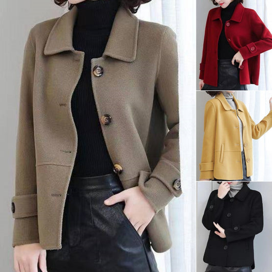 💕【S-2XL】 Nový zimní ležérní dámský vlněný kabát, módní a všestranný
