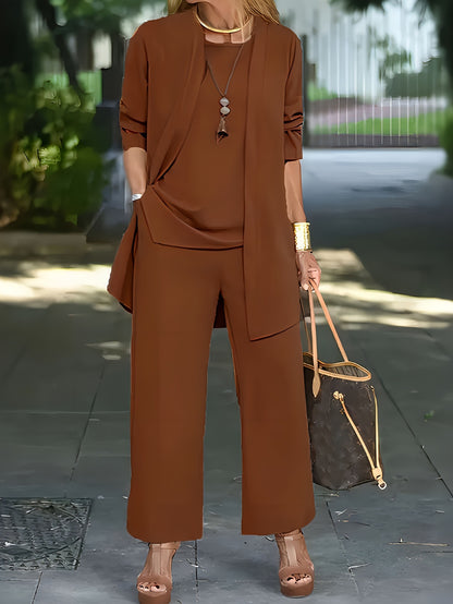 🧥【S-5XL】 Elegante conjunto de tres piezas para mujer con corte ancho 🍂