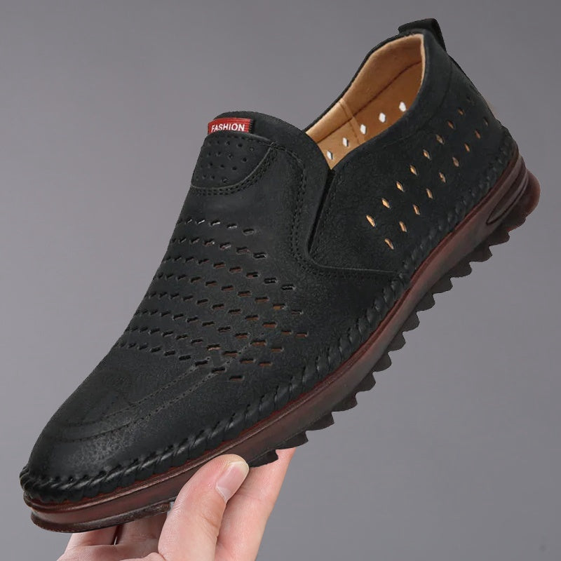 👞【39-44】Nove ljetne muške ležerne sandale od prozračne kože s izdubljenim dijelom 👍Podržano plaćanje pouzećem