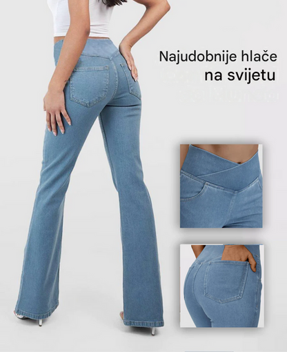👖【XS-4XL】Traperice visokog struka, uskog kroja i zvonastog kroja koje podižu bokove