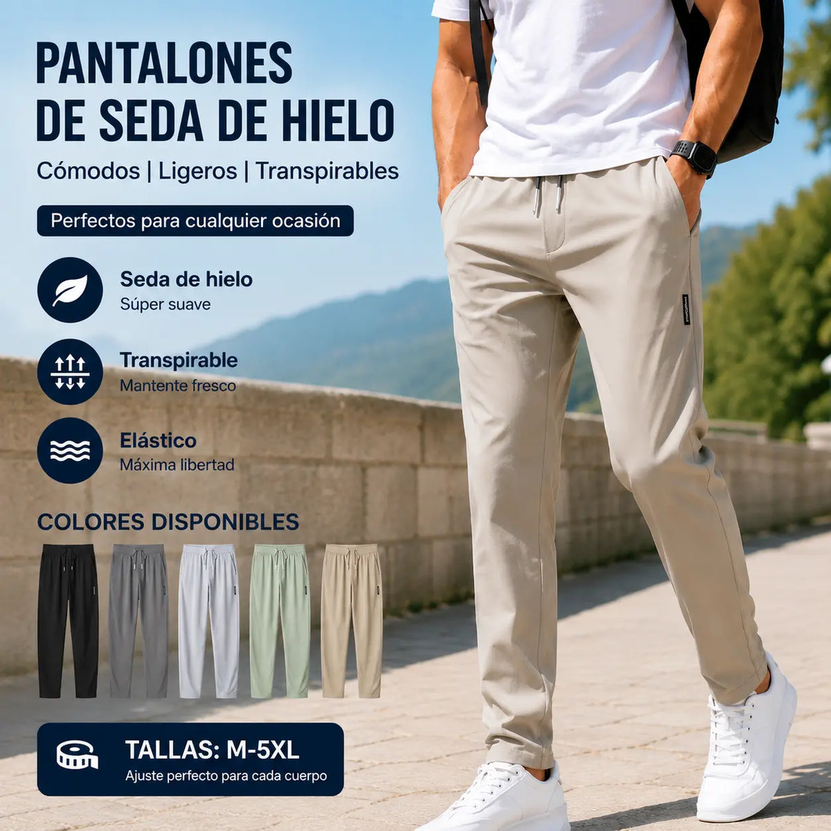 【M-5XL】2026 Nuevos pantalones elásticos casuales para hombre, cómodos y elegantes