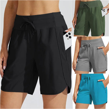 【XS-3XL】Ženske ljetne, široke, ležerne, brzosušeće, tanke atletske kratke hlače visokog struka s džepovima