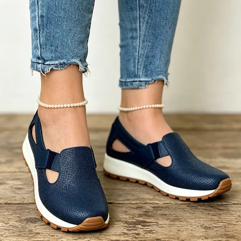 Sandale s platformom od prave kože, nove, 2026: moderan dizajn, ažurni uzorak, mekani potplat od 5 cm, udobne i svestrane (veličine 36-43) ✨👠