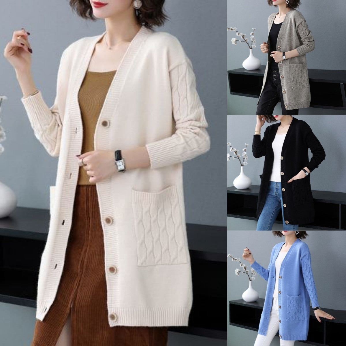 【S-4XL】 Sweter rozpinany w dużym rozmiarze 2023 Wiosna Jesień Nowa luźna, pogrubiona odzież damska Kurtka z dzianiny
