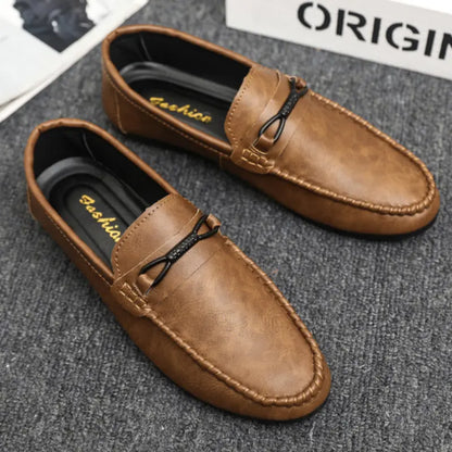 🔥🔥🥿 Zapatos casuales de piel de corte bajo para hombre, versátiles y transpirables, con suelas suaves y antideslizantes.