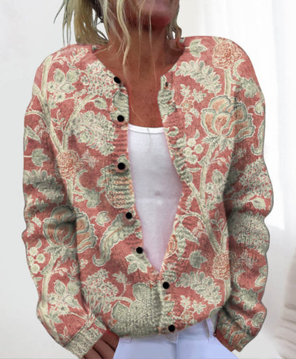 💥【M-4XL】Modny i ciepły damski kardigan dzianinowy z nadrukiem na jesień i zimę