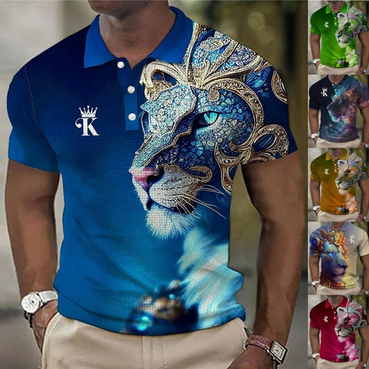 👕【S-6XL】Muška polo majica s 3d ispisom lavova